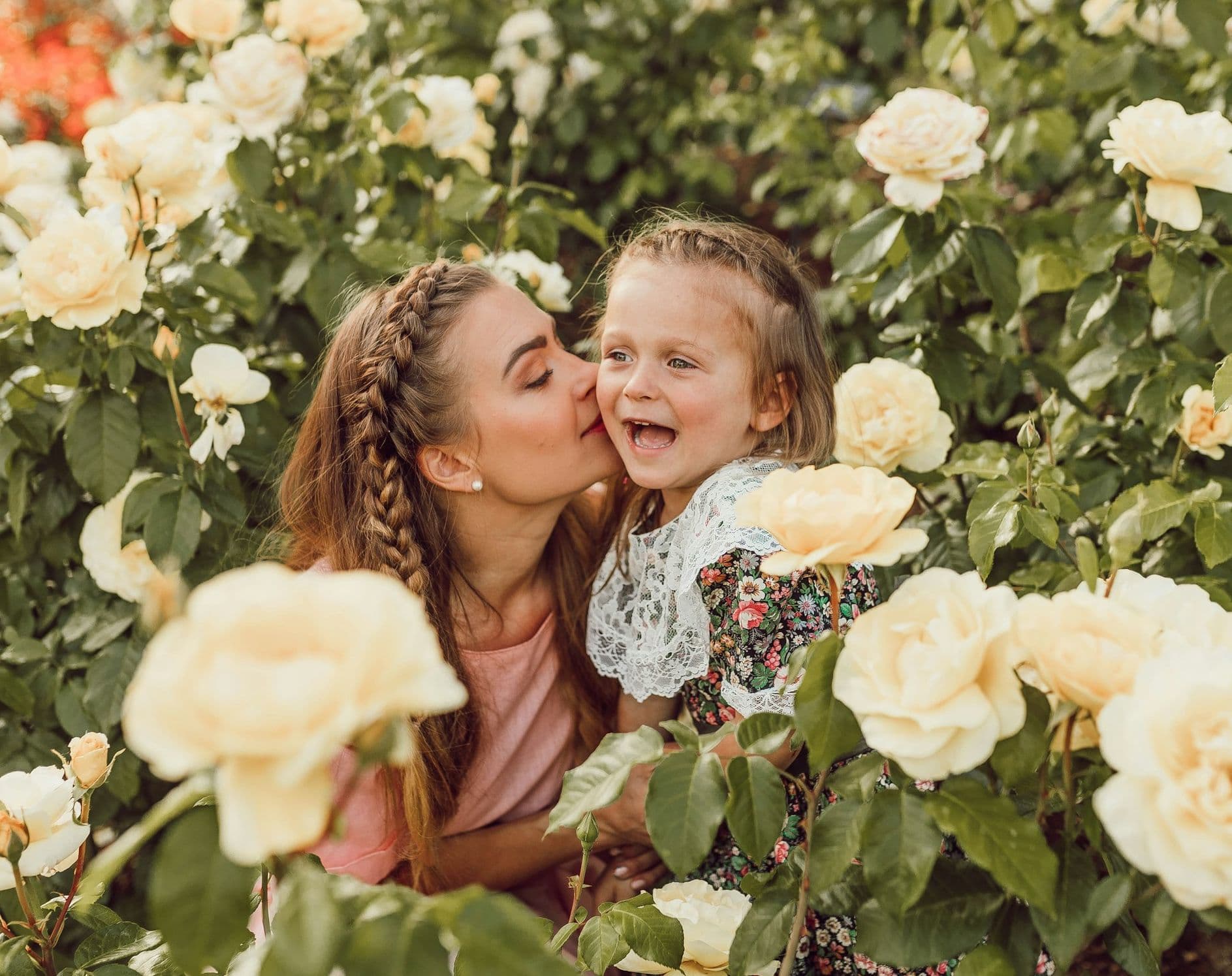 Mother and daughter sharing a moment together
